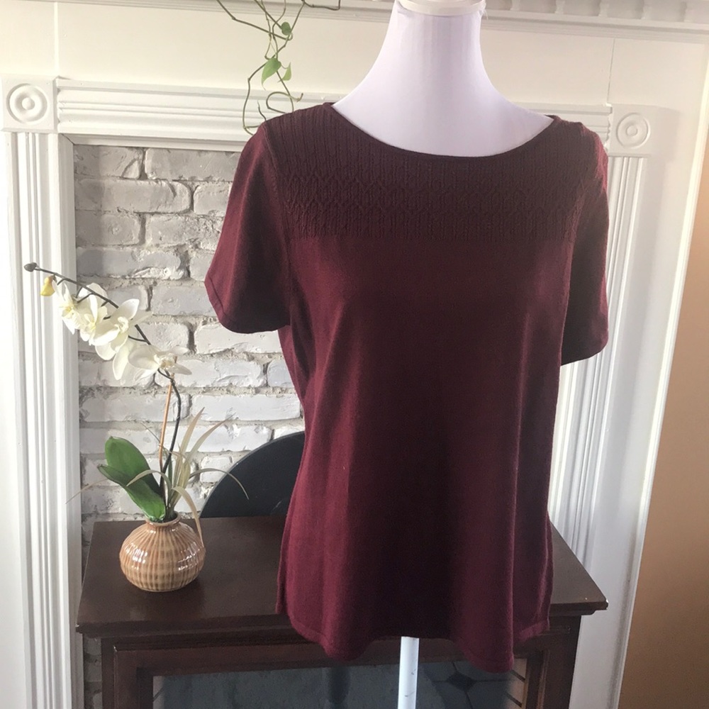 NORTONMCNAUGHTON Women's Knit Top Wine  L NEW